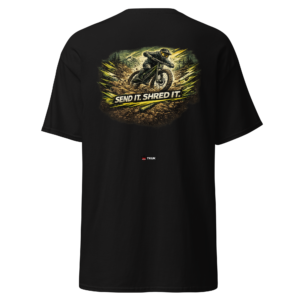 sent it shred it mountain bike classic tee