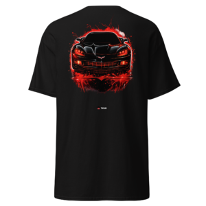 redline black sports car t shirt