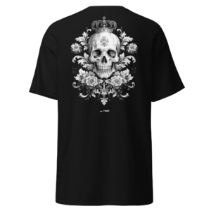 crowned floral skull t shirt