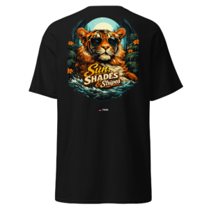 sun, shades & stripes tiger t shirt