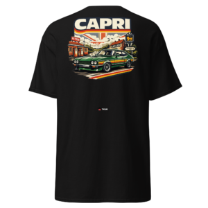 capri classic british car t shirt