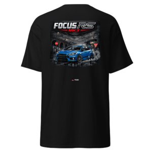 focus rs mk3 blue performance car t shirt