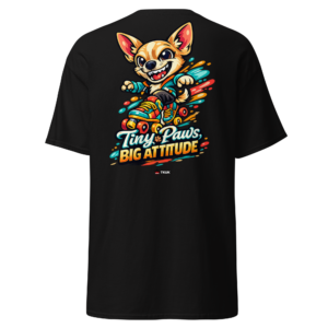 tiny paws big attitude chihuahua skates t shirt