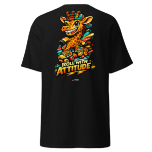 roll with attitude giraffe skates t shirt