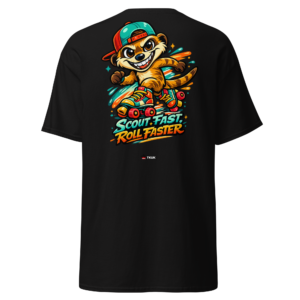 scout fast roll faster meerkat skates t shirt