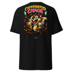 caffeinated chaos squirrel t shirt