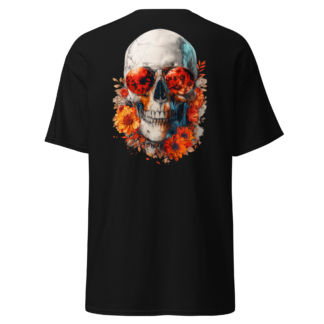 Orange Floral Skull T-Shirt
