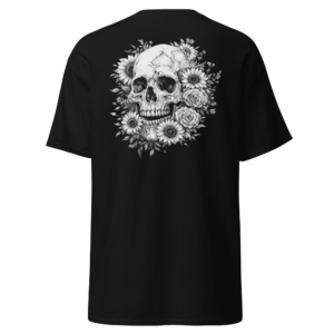 Monochrome Floral Skull T-Shirt