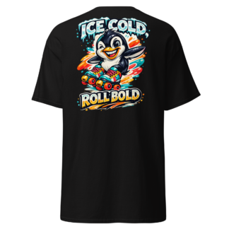 Ice Cold Roll Bold Penguin Skates T-Shirt