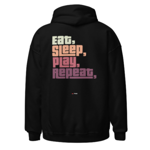eat sleep play repeat gaming hoodie