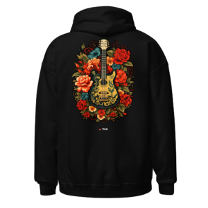rose floral acoustic guitar music hoodie