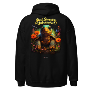 slow, sweet & unbothered turtle hoodie