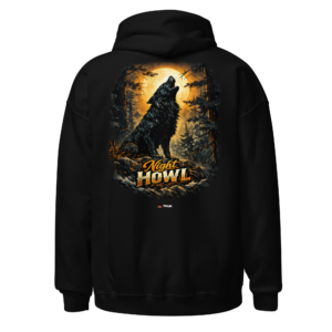 night howl wolf moon hoodie