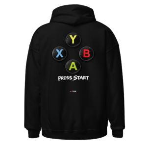 buttons press start gaming hoodie