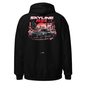 skyline r34 japanese street car hoodie