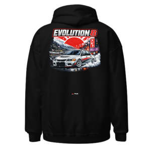 evolution 8 japanese rally car hoodie