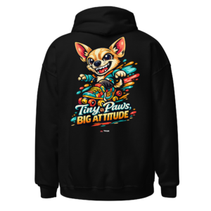 tiny paws big attitude chihuahua skates hoodie