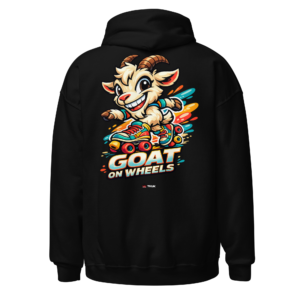 goat on wheels roller skates hoodie