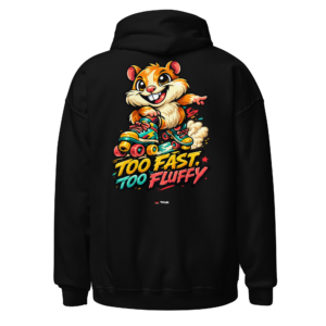 too fast too fluffy hamster skates hoodie