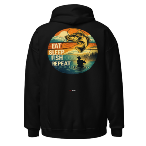 eat sleep fish repeat fishing hoodie